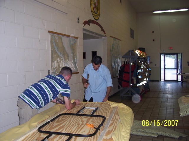 working on poker tables for our Texas hold em tourtament